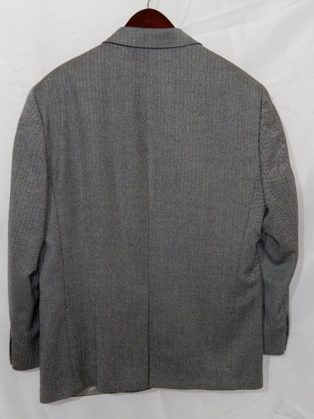 Hart Schaffner Marx Blazer 42S Gray Herringbone Wool USA Union Made Vintage - Picture 8 of 15